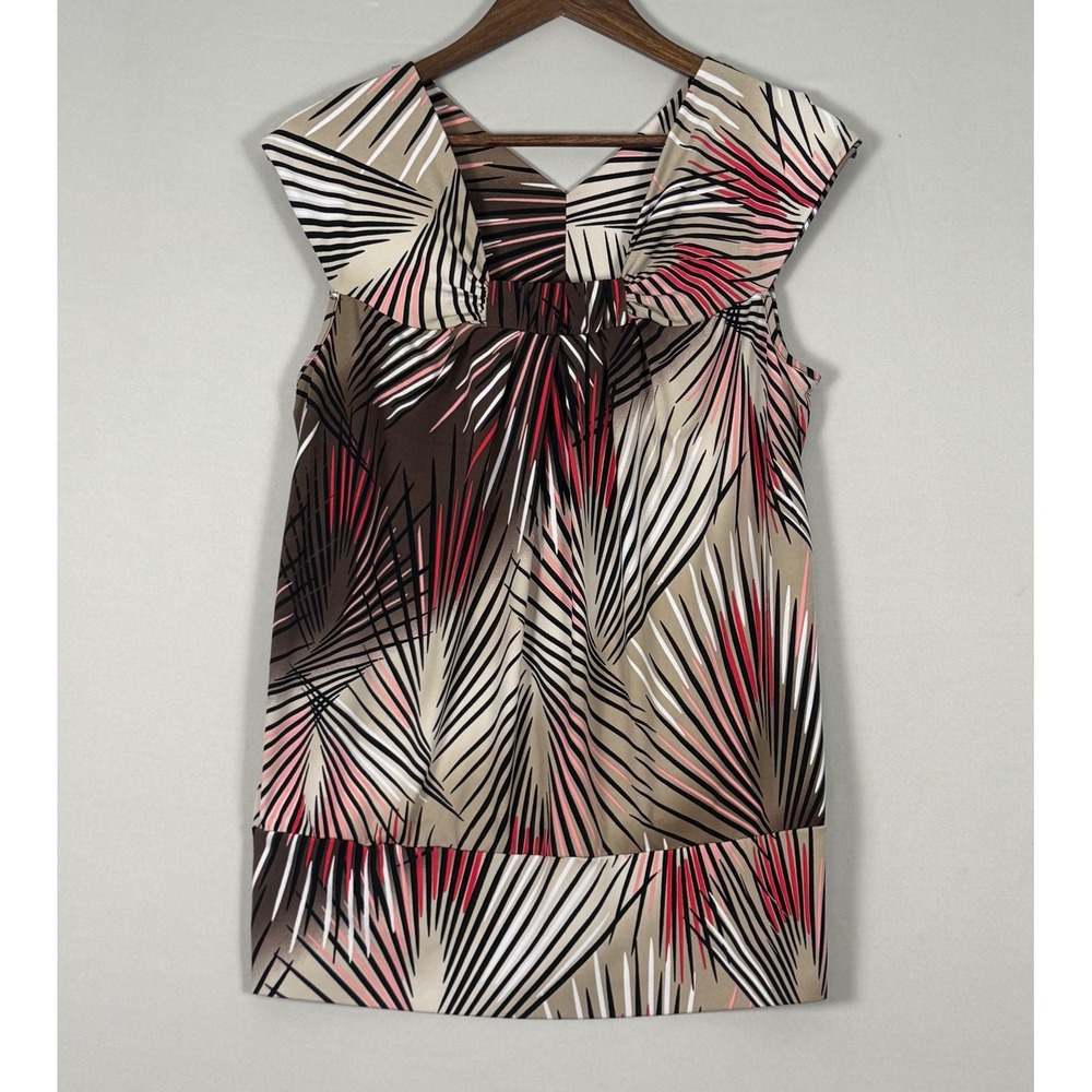 Worthington Sleeveless Top Women Large Brown Pink Retro Y2K Excellent Stretch